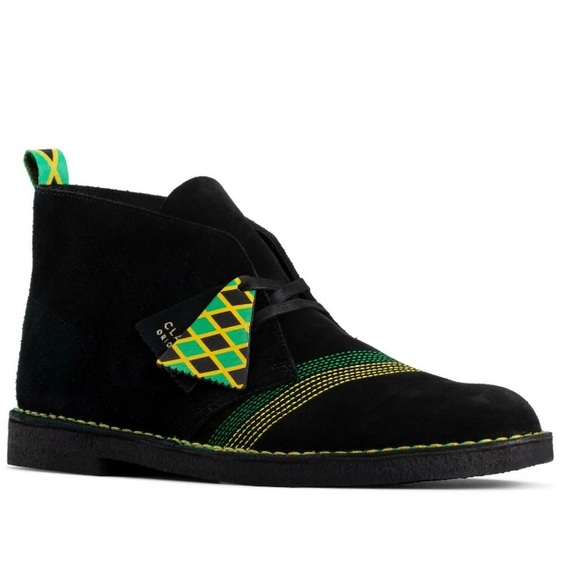 NEW Clarks Originals Desert Jamaica Men’s Lace Up Boots Limited Edition Black 8 - Picture 2 of 12